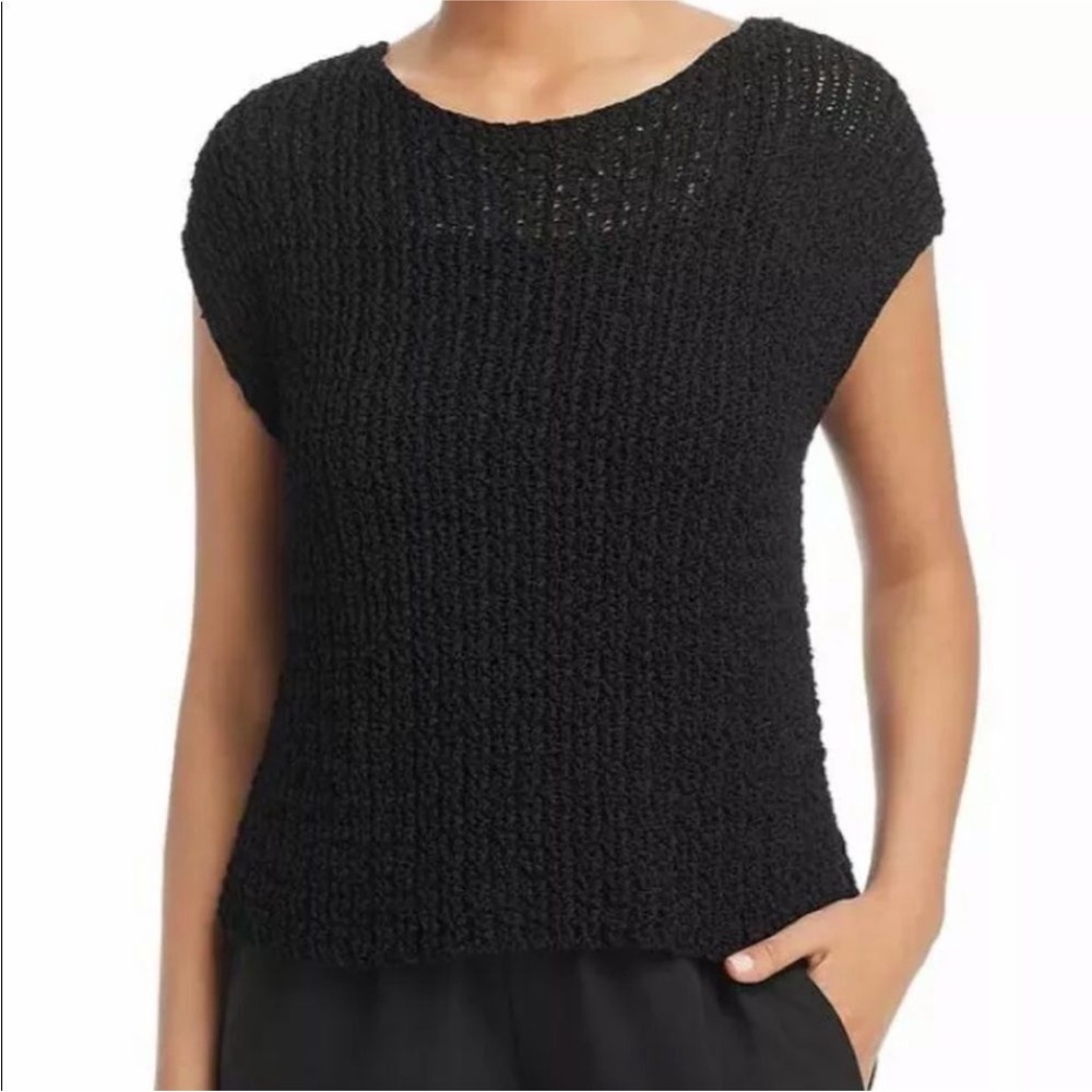 Eileen Fisher Black Bateau Blouse